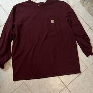 Carhartt Burgundy Long Sleeve Tee